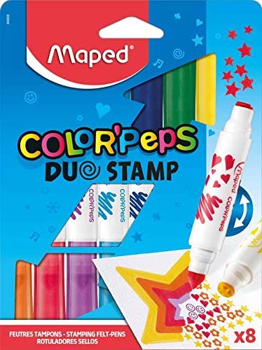 Maped Color Peps Duo  2 σε 1 μαρκαδόροι  + σφραγίδες (Σετ 8 τεμαχίων)