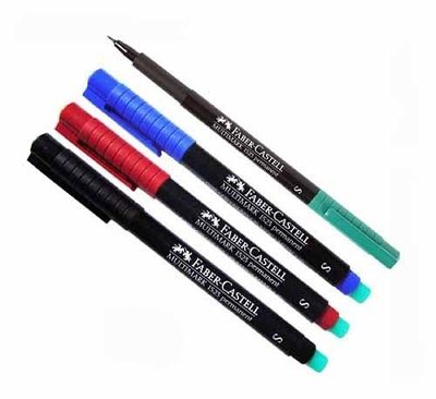 Μαρκαδόροι ανεξίτηλοι με γόμα Faber Castell MULTIMARK permanent S