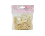 Ξύλινα κουμπιά 100pcs φυσικό χρώμα