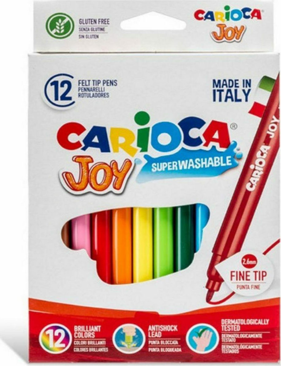 Carioca Joy 12pcs superwashable  μαρκαδόροι με λεπτή μύτη
