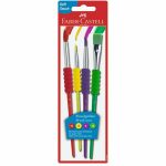 Faber-Castell Σετ Πινέλα Ζωγραφικής Πλακέ & Στρογγυλά No2/ No6 / No10 / No12 4τμχ 481620