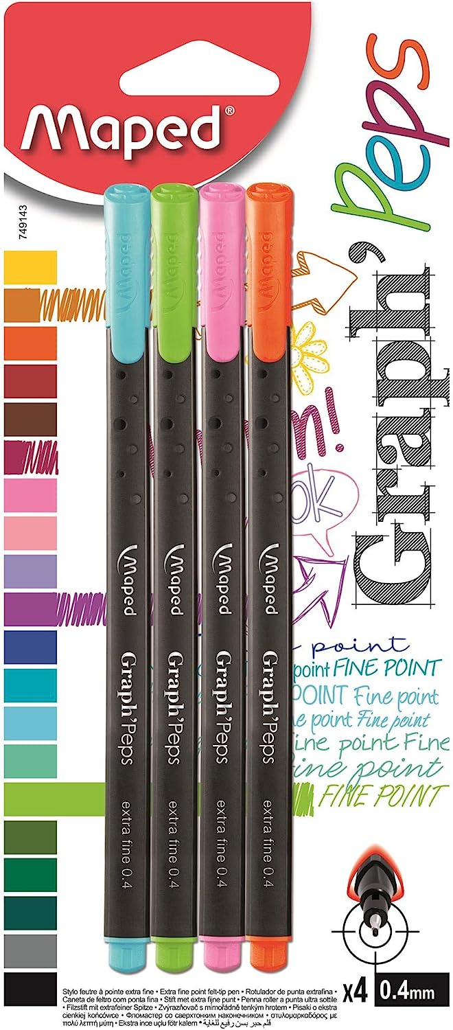 Maped Μαρκαδοροι Σχεδίου graph peps fancy colors 0.4mm 4τμχ 749143