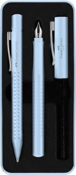 Faber-Castell Grip Σετ Στυλό Ballpoint με Πένα sky blue σε Θήκη 201524