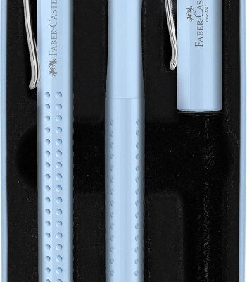 Faber-Castell Grip Σετ Στυλό Ballpoint με Πένα sky blue σε Θήκη 201524