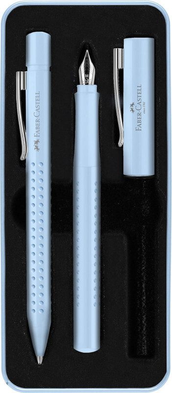 Faber-Castell Grip Σετ Στυλό Ballpoint με Πένα sky blue σε Θήκη 201524
