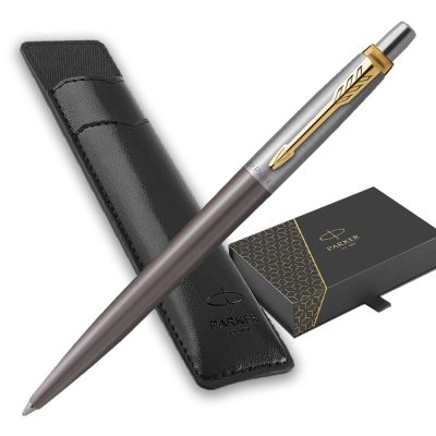 Parker Jotter Core Grey GT Ballpoint – Black Pouch PP