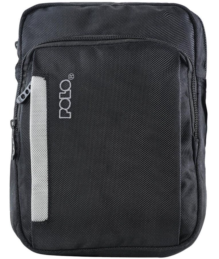 Polo Shoulder X Ανδρική Τσάντα Ώμου / Χιαστί Μαύρη