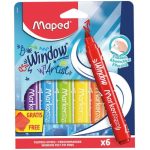 Maped Μαρκαδόροι Ζωγραφικής για τζάμι 0.5mm Χονδροί Σετ 6τμχ