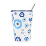 Estia Coffee Mug Save The Aegean Ανακυκλώσιμο Ποτήρι Θερμός Ανοξείδωτο BPA Free 350ml Spirit Of Luck με Καλαμάκι