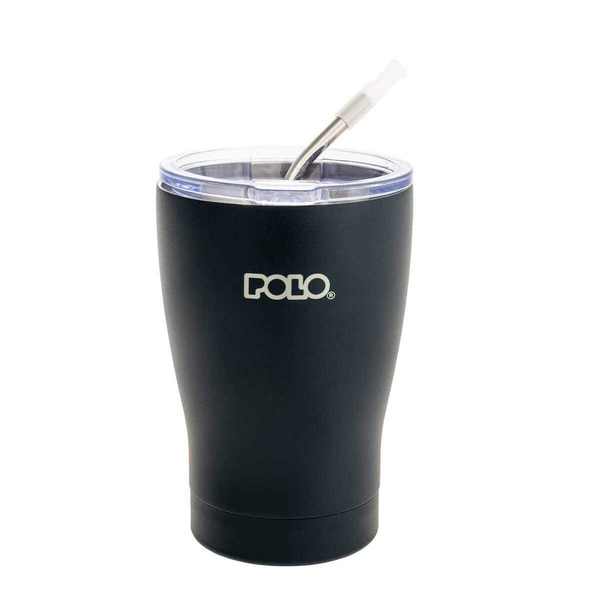 Ποτήρι Θερμός Polo Ανοξείδωτο BPA Free 350ml Σκούρο Μπλε με Καλαμάκι
