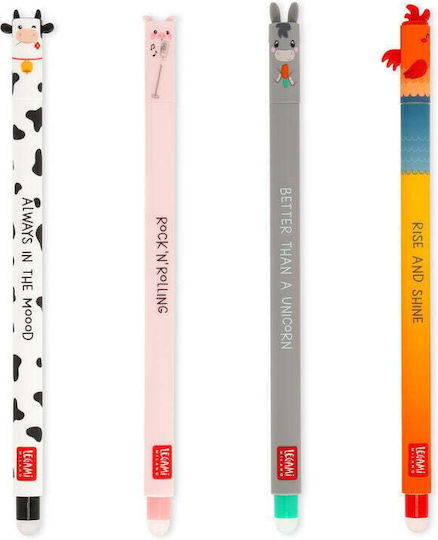 Legami Milano Erasable Farm Sweet Farm Στυλό Gel 0.7mm 4τμχ