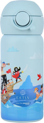 Estia Wonder Bottle Save the Aegean Παιδικό Παγούρι Θερμός Ανοξείδωτο με Καλαμάκι Non Spill Treasure Quest 350ml