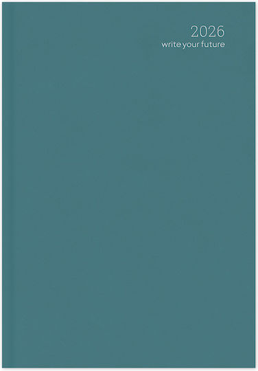 Ημερήσιο Ημερολόγιο Simple Velvet Edition 2026 Cadet Blue 12x17