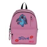 Τσάντα Πλάτης Disney Stitch Must Team Ροζ Απαλό με Ροζ Έντονο 2 Κεντρικές Θήκες