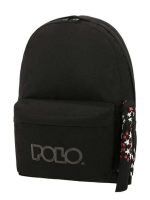 Polo Original Scarf Σχολική Τσάντα Πλάτης Γυμνασίου - Λυκείου Μαύρη με Θήκη για Παγούρι 20lt 2023