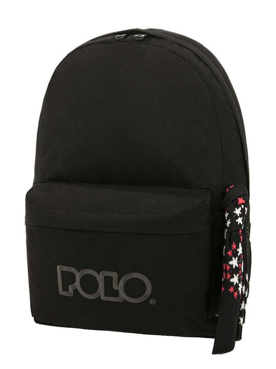 Polo Original Scarf Σχολική Τσάντα Πλάτης Γυμνασίου - Λυκείου Μαύρη με Θήκη για Παγούρι 20lt 2023