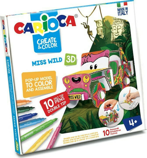 Carioca Create & Color Miss Wild 3D Σετ Ζωγραφικής 10τμχ