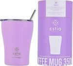 Estia Coffee Mug Save The Aegean Ανακυκλώσιμο Ποτήρι Θερμός Ανοξείδωτο BPA Free 350ml Lavender Purple με Καλαμάκι