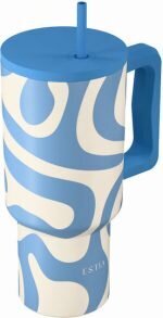 Estia Save Aegean Ανακυκλώσιμο Handled Tumbler Θερμός Ανοξείδωτο BPA Free 900ml OCEAN WAVES με Καλαμάκι και Λαβή - Image 2