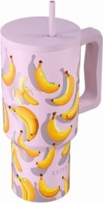 Estia Save Aegean Ανακυκλώσιμο Handled Tumbler Θερμός Ανοξείδωτο BPA Free 900ml BANANA MOOD με Καλαμάκι και Λαβή - Image 2