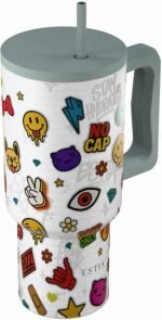 Estia Save Aegean Ανακυκλώσιμο Handled Tumbler Θερμός Ανοξείδωτο BPA Free 900ml URBAN VIBES με Καλαμάκι και Λαβή - Image 2