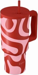 Estia Ανακυκλώσιμο Handled Tumbler Θερμός Ανοξείδωτο BPA Free 900ml CORAL WAVES με Καλαμάκι και Λαβή - Image 2