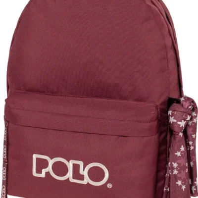 Polo Original Double Scarf Σχολική Τσάντα Πλάτης Γυμνασίου - Λυκείου Μπορντό 901235-3324