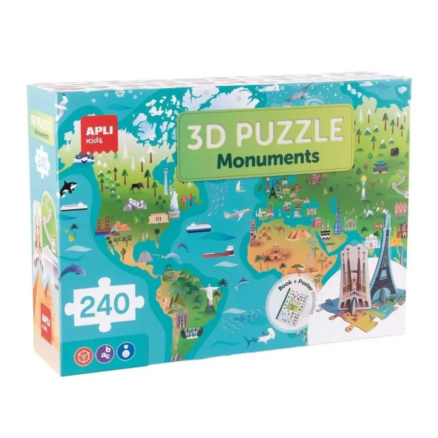 Παζλ Apli «Μνημεία του Κόσμου» 3D, 240 κομμάτια
